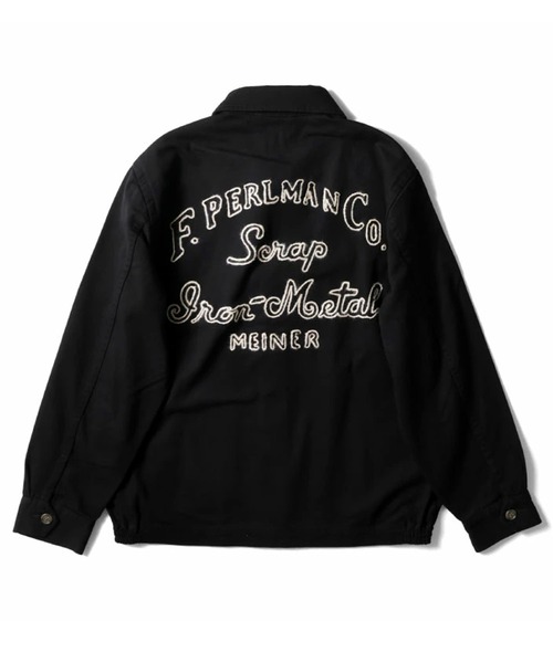 HOUSTON ヒューストン COTTON HARRINGTON JACKET ロゴ チェーン刺繍