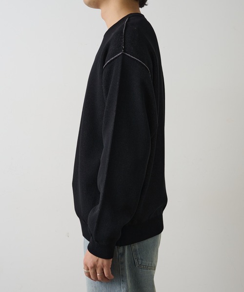 COLONY 2139（コロニートゥーワンスリーナイン）の「配色アウトリンキングニットプルオーバー（ニット/セーター・メンズ・オレンジ/ブラック/グレー・MEDIUM/LARGE）」の10枚目の写真