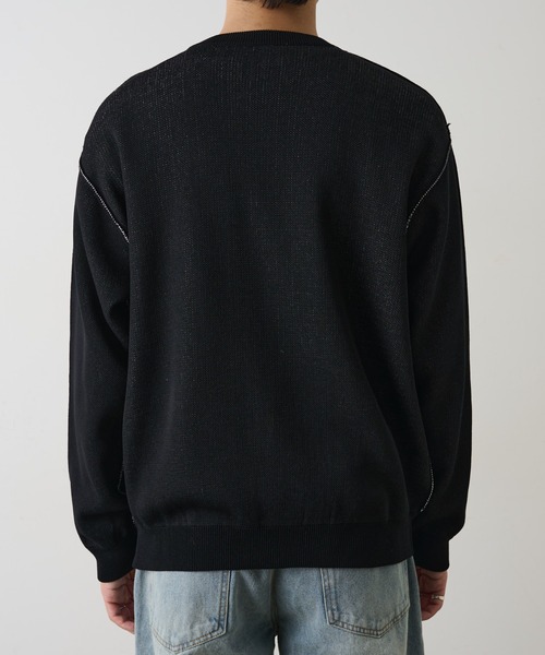 COLONY 2139（コロニートゥーワンスリーナイン）の「配色アウトリンキングニットプルオーバー（ニット/セーター・メンズ・オレンジ/ブラック/グレー・MEDIUM/LARGE）」の11枚目の写真