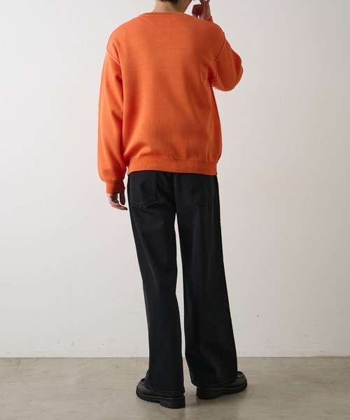 COLONY 2139（コロニートゥーワンスリーナイン）の「配色アウトリンキングニットプルオーバー（ニット/セーター・メンズ・オレンジ/ブラック/グレー・MEDIUM/LARGE）」の7枚目の写真
