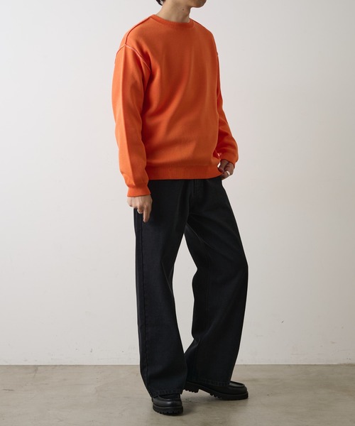 COLONY 2139（コロニートゥーワンスリーナイン）の「配色アウトリンキングニットプルオーバー（ニット/セーター・メンズ・オレンジ/ブラック/グレー・MEDIUM/LARGE）」の8枚目の写真