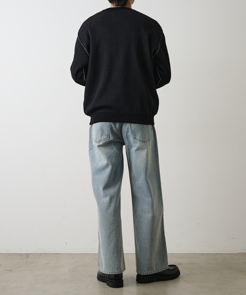 COLONY 2139（コロニートゥーワンスリーナイン）の「配色アウトリンキングニットプルオーバー（ニット/セーター・メンズ・オレンジ/ブラック/グレー・MEDIUM/LARGE）」の22枚目の写真