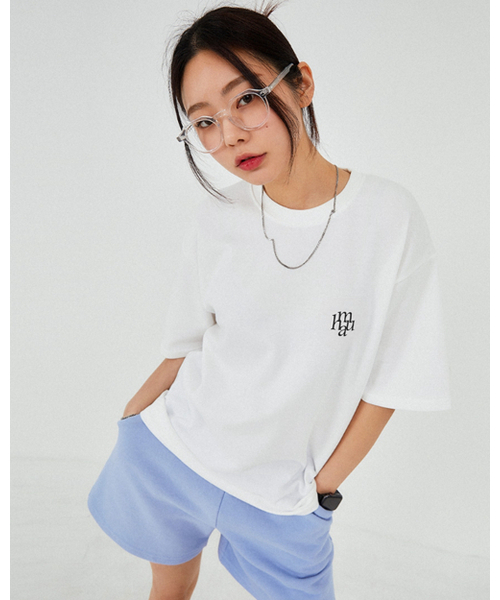 muahmuah（ムーアムーア）の「レタリングロゴ半袖Tシャツ[2色]（Tシャツ/カットソー・レディース・ホワイト/ブラック・FREE）」の7枚目の写真