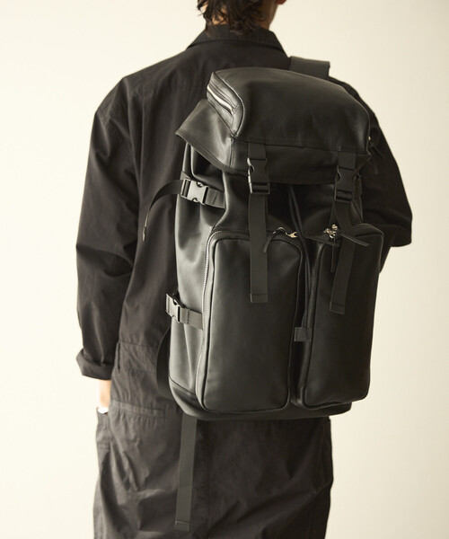 Firsthand(ファーストハンド)の「Firsthand/ファーストハンド Leather Backpack L / レザーバックパック / 牛革 / 撥水レザー(バックパック/リュック・メンズ・ブラック・ONE SIZE)」の21枚目の写真