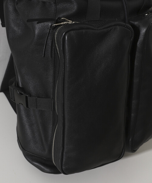 Firsthand(ファーストハンド)の「Firsthand/ファーストハンド Leather Backpack L / レザーバックパック / 牛革 / 撥水レザー(バックパック/リュック・メンズ・ブラック・ONE SIZE)」の12枚目の写真