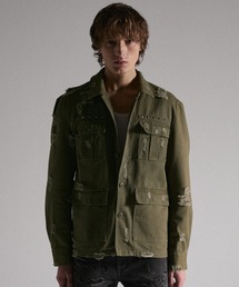 GRANCY(�O�����V�[)�́yGRANCY�zDamage Military Shirt / �_���[�W�~���^���[�V���c(�V���c/�u���E�X)