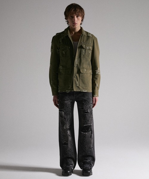 GRANCY(グランシー)の「【GRANCY】Damage Military Shirt / ダメージミリタリーシャツ(シャツ/ブラウス・メンズ・カーキ/ブラック・L/M/S)」の11枚目の写真