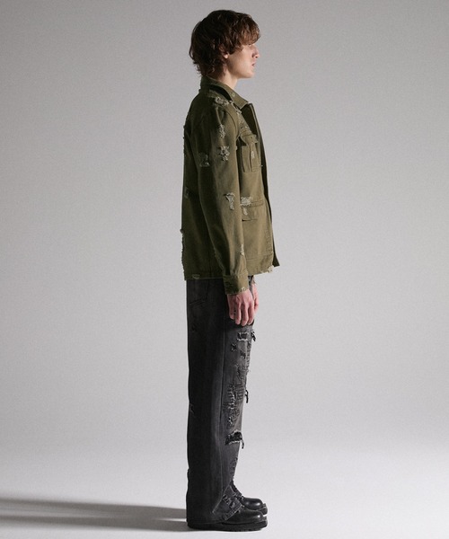 GRANCY(グランシー)の「【GRANCY】Damage Military Shirt / ダメージミリタリーシャツ(シャツ/ブラウス・メンズ・カーキ/ブラック・L/M/S)」の13枚目の写真