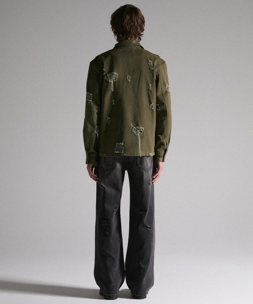 GRANCY(グランシー)の「【GRANCY】Damage Military Shirt / ダメージミリタリーシャツ(シャツ/ブラウス・メンズ・カーキ/ブラック・L/M/S)」の14枚目の写真