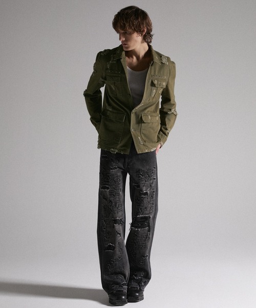 GRANCY(グランシー)の「【GRANCY】Damage Military Shirt / ダメージミリタリーシャツ(シャツ/ブラウス・メンズ・カーキ/ブラック・L/M/S)」の16枚目の写真