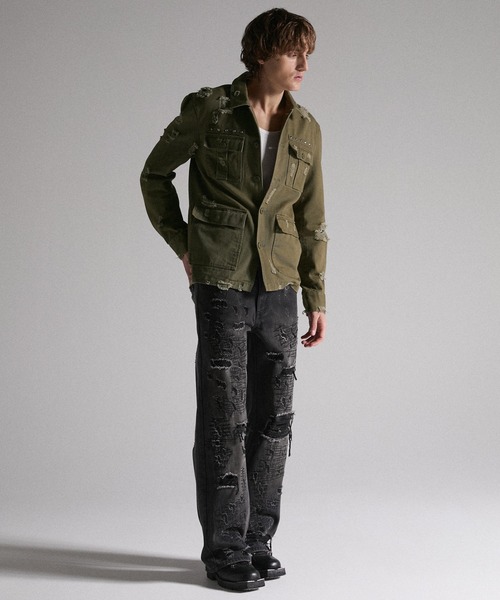 GRANCY(グランシー)の「【GRANCY】Damage Military Shirt / ダメージミリタリーシャツ(シャツ/ブラウス・メンズ・カーキ/ブラック・L/M/S)」の19枚目の写真
