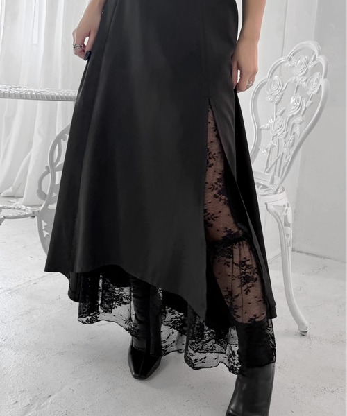 LVEU.（ラブユ.）の「【LVEU.】ボタンビスチェキャミソールワンピース / ワンピース ワンピ キャミワンピ 2way ボタン ラペル フレア ロング オケージョン 結婚式 お呼ばれ ブラック モード（ワンピース・レディース・ブラック・FREE）」の16枚目の写真