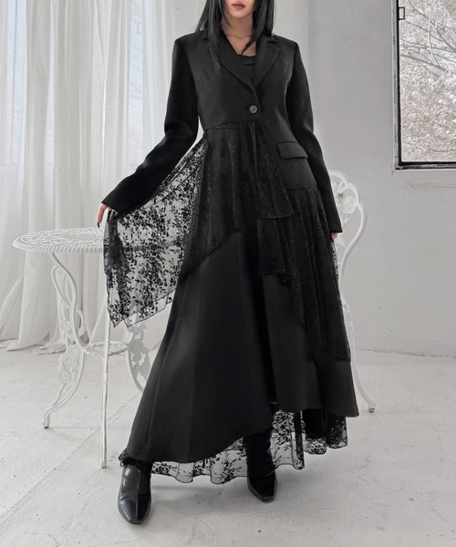 LVEU.（ラブユ.）の「【LVEU.】ボタンビスチェキャミソールワンピース / ワンピース ワンピ キャミワンピ 2way ボタン ラペル フレア ロング オケージョン 結婚式 お呼ばれ ブラック モード（ワンピース・レディース・ブラック・FREE）」の22枚目の写真