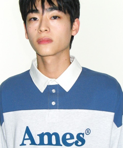 AMESWORLDWIDE（アメスワールドワイド）の「A'GEM/9 × .kom 『AMESWORLDWIDE/アメスワールドワイド』 BIG STRIPE RUGBY LS TEE/ビッグボーダーラグビー ロングスリーブ（Tシャツ/カットソー・レディース・ブルー/レッド・M）」の21枚目の写真