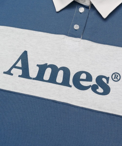 AMESWORLDWIDE（アメスワールドワイド）の「A'GEM/9 × .kom 『AMESWORLDWIDE/アメスワールドワイド』 BIG STRIPE RUGBY LS TEE/ビッグボーダーラグビー ロングスリーブ（Tシャツ/カットソー・レディース・ブルー/レッド・M）」の14枚目の写真