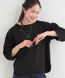 SHOO・LA・RUE（シューラルー）の「【2点セット/7分袖/S-LL】ランタンスリーブで女性らしい インしないで着られるネックレス付きブラウス（シャツ/ブラウス）」
