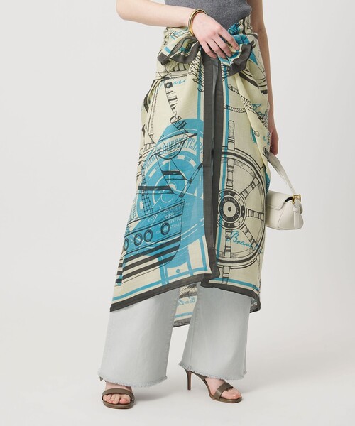 manipuri(マニプリ)の「【一部別注】<manipuri>C/SI ストール(ストール/ショール・レディース・ネイビー/シャーベット/ターコイズブルー系/ブラック・FREE)」の4枚目の写真
