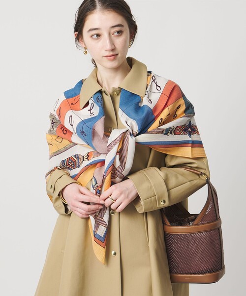 manipuri（マニプリ）の「【一部別注】＜manipuri＞C/SI ストール（ストール/ショール・レディース・ネイビー/シャーベット・FREE）」の5枚目の写真