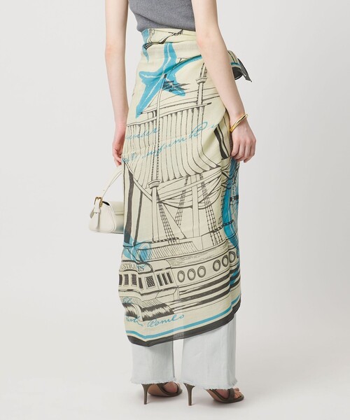 manipuri（マニプリ）の「【一部別注】＜manipuri＞C/SI ストール（ストール/ショール・レディース・ネイビー/シャーベット・FREE）」の6枚目の写真