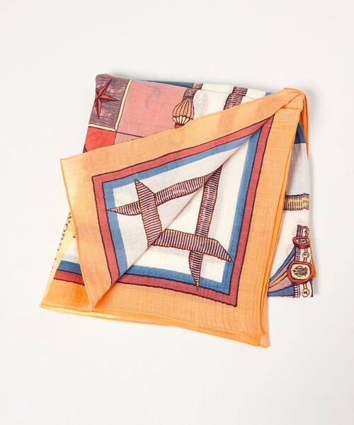 manipuri（マニプリ）の「【一部別注】＜manipuri＞C/SI ストール（ストール/ショール・レディース・ネイビー/シャーベット・FREE）」の12枚目の写真