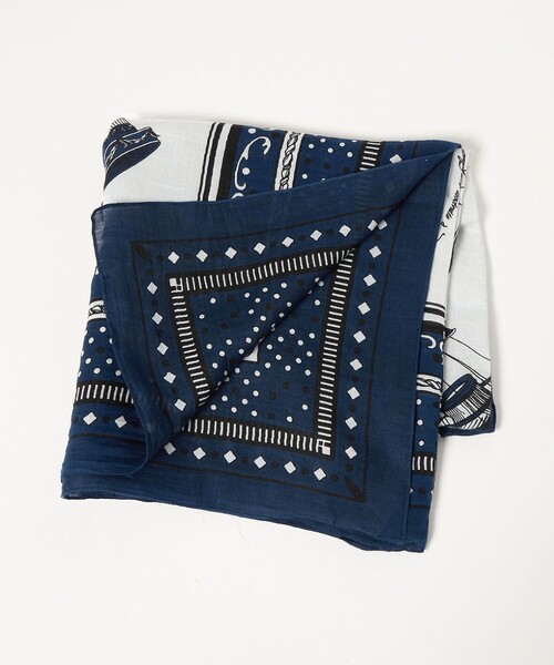 manipuri（マニプリ）の「【一部別注】＜manipuri＞C/SI ストール（ストール/ショール・レディース・ネイビー/シャーベット・FREE）」の14枚目の写真