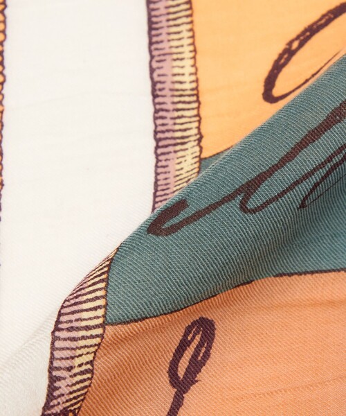 manipuri（マニプリ）の「【一部別注】＜manipuri＞C/SI ストール（ストール/ショール・レディース・ネイビー/シャーベット・FREE）」の16枚目の写真