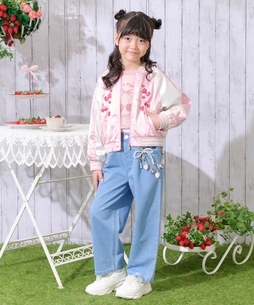 mezzo piano(メゾピアノ)の「ハートラインストーン デニムパンツ(デニムパンツ・キッズ・グレー/サックスブルー・120cm/130cm/140cm/110cm)」の15枚目の写真