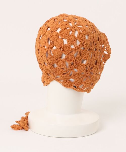 チャイハネ（チャイハネ）の「【チャイハネ】クロシェ編みバブーシュカキャップ（ニットキャップ/ビーニー・レディース・オレンジ/ホワイト/ブルー・FREE）」の10枚目の写真