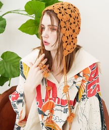 チャイハネ | 【チャイハネ】クロシェ編みバブーシュカキャップ(ニットキャップ/ビーニー)