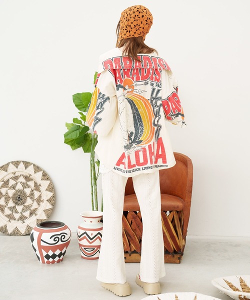 チャイハネ（チャイハネ）の「【チャイハネ】クロシェ編みバブーシュカキャップ（ニットキャップ/ビーニー・レディース・オレンジ/ホワイト/ブルー・FREE）」の14枚目の写真