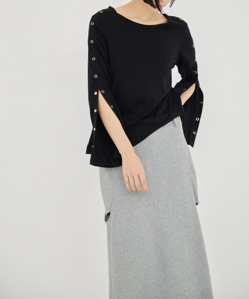 CLANE(クラネ)の「【CLANE/クラネ】CIRCLE CUT SWEAT SKIRT/サークルカットスウェットスカート/タイトスカート/ウォッシャブル(スカート・レディース・グレー/ブラック・0/1)」の22枚目の写真