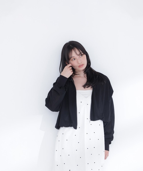 NATURAL BEAUTY BASIC（ナチュラルビューティーベーシック）の「◇エアリーギャザーブルゾン（ブルゾン・レディース・ブラウン/ブラック/オフホワイト・FREE）」の6枚目の写真