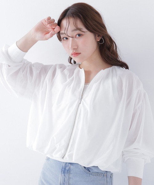 NATURAL BEAUTY BASIC（ナチュラルビューティーベーシック）の「◇エアリーギャザーブルゾン（ブルゾン・レディース・ブラウン/ブラック/オフホワイト・FREE）」の20枚目の写真