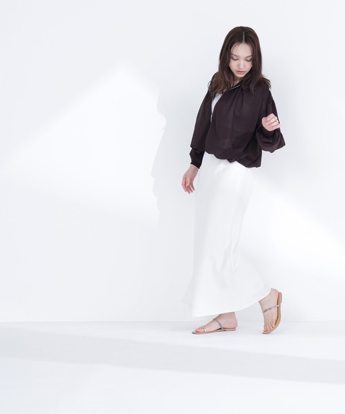 NATURAL BEAUTY BASIC（ナチュラルビューティーベーシック）の「◇エアリーギャザーブルゾン（ブルゾン・レディース・ブラウン/ブラック/オフホワイト・FREE）」の13枚目の写真