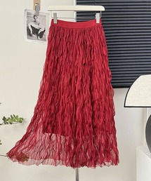 ＆soiree（アンドソワレ）の「ウエストゴムシアークリンクルスカート（スカート）」