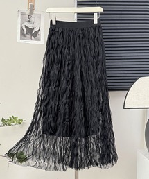 ＆soiree（アンドソワレ）の「ウエストゴムシアークリンクルスカート（スカート）」