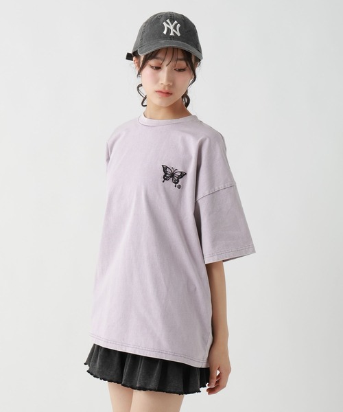 repipi armario(レピピ アルマリオ)の「AcidWashルーズTシャツ(Tシャツ/カットソー・キッズ・パープル/ホワイト系4/ブラック系2/ブルー/ホワイト系1/ブラック系5/ブラック系6・SMALL/MEDIUM/LARGE)」の10枚目の写真