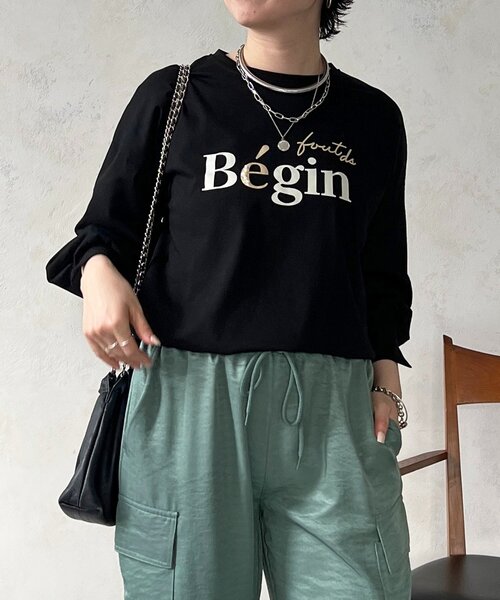 un dix cors（アンディコール）の「パール付きロゴＴ（Tシャツ/カットソー・レディース・ベージュ/ブラック/アイボリー・FREE）」の13枚目の写真