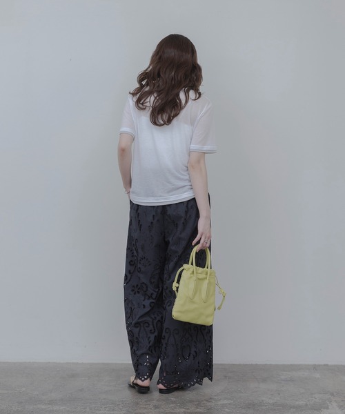 Eimee Law(エイミーロウ)の「ロゴプリントコンパクトシアーTシャツ(Tシャツ/カットソー・レディース・サックスブルー/ブラック/オフホワイト/ライトグレー・FREE)」の7枚目の写真