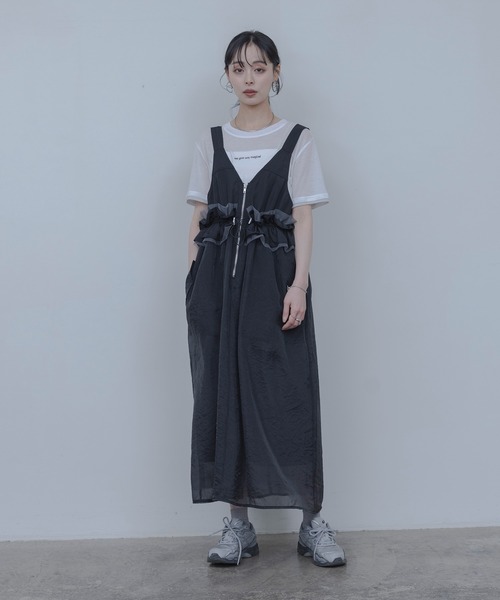 Eimee Law(エイミーロウ)の「ロゴプリントコンパクトシアーTシャツ(Tシャツ/カットソー・レディース・サックスブルー/ブラック/オフホワイト/ライトグレー・FREE)」の9枚目の写真