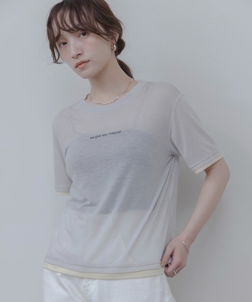 Eimee Law(エイミーロウ)の「ロゴプリントコンパクトシアーTシャツ(Tシャツ/カットソー・レディース・サックスブルー/ブラック/オフホワイト/ライトグレー・FREE)」の21枚目の写真