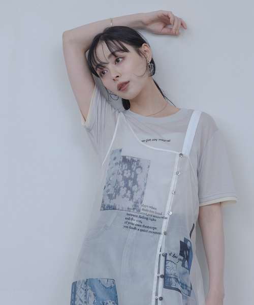 Eimee Law(エイミーロウ)の「ロゴプリントコンパクトシアーTシャツ(Tシャツ/カットソー・レディース・サックスブルー/ブラック/オフホワイト/ライトグレー・FREE)」の20枚目の写真