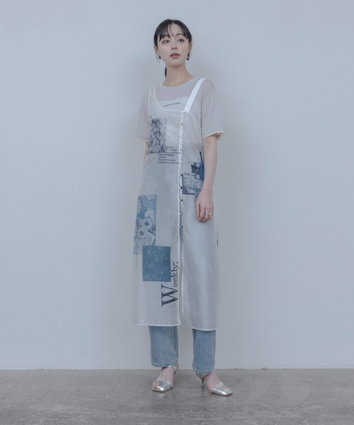 Eimee Law(エイミーロウ)の「ロゴプリントコンパクトシアーTシャツ(Tシャツ/カットソー・レディース・サックスブルー/ブラック/オフホワイト/ライトグレー・FREE)」の18枚目の写真