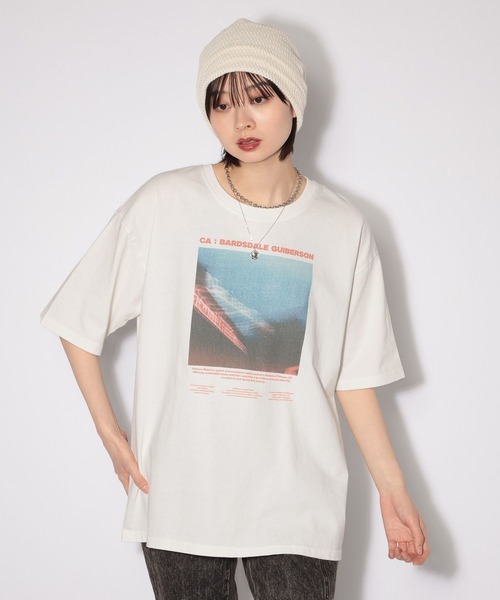 PAGEBOY（ページボーイ）の「ブラーフォトT（Tシャツ/カットソー・レディース・オフホワイト/チャコールグレー/ブルー・FREE/SMALL）」の7枚目の写真