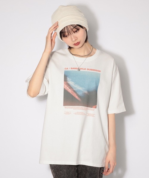 PAGEBOY（ページボーイ）の「ブラーフォトT（Tシャツ/カットソー・レディース・オフホワイト/チャコールグレー/ブルー・FREE/SMALL）」の8枚目の写真