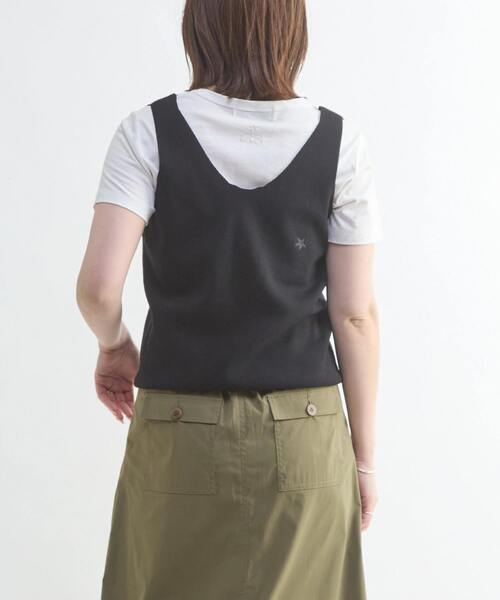 CONVERSE TOKYO（コンバーストウキョウ）の「BACK OPEN KNIT TOP（ベスト・レディース・ブラウン/ブラック/杢グレー・FREE）」の12枚目の写真
