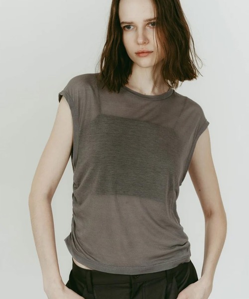 Knuth Marf（クヌースマーフ）の「2-piece layered compact shirt/bluecharcoal（Tシャツ/カットソー・レディース・ネイビー/ブルー・FREE）」の22枚目の写真