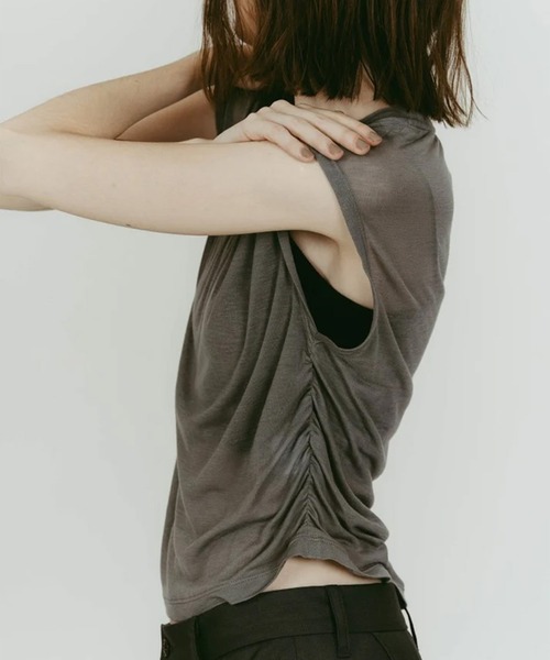 Knuth Marf（クヌースマーフ）の「2-piece layered compact shirt/bluecharcoal（Tシャツ/カットソー・レディース・ネイビー/ブルー・FREE）」の21枚目の写真