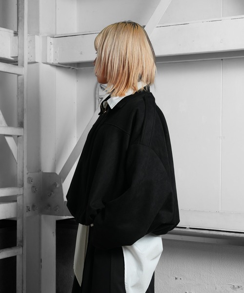 Ruze(ルゼ)の「Suede touch cropped balloon jacket /スエード タッチ クロップド バルーン ジャケット(ブルゾン・メンズ・ブラック・FREE)」の5枚目の写真