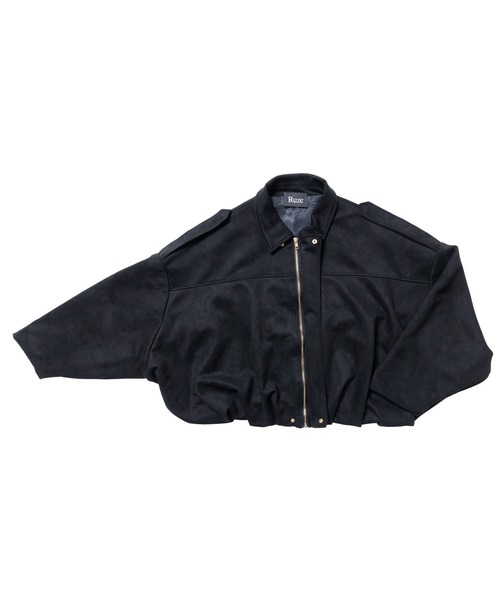 Ruze(ルゼ)の「Suede touch cropped balloon jacket /スエード タッチ クロップド バルーン ジャケット(ブルゾン・メンズ・ブラック・FREE)」の2枚目の写真